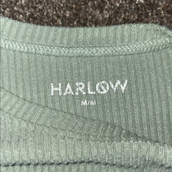 Harlow Green Ribbed Fitted Short Sleeve Tee - Picture 6 of 6
